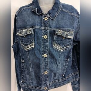 2/$30 RHYTHM IN BLUES Versatile Blue Denim Jacket‎ fall Winter (#1,254)